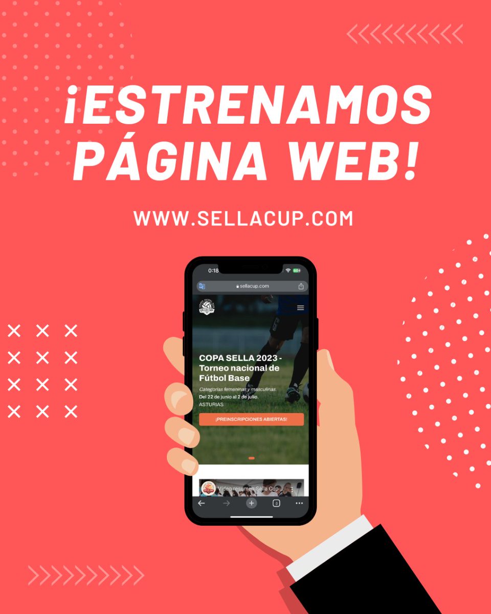 📢 ¡𝗧𝗘𝗡𝗘𝗠𝗢𝗦 𝗡𝗨𝗘𝗩𝗔 𝗣Á𝗚𝗜𝗡𝗔 𝗪𝗘𝗕! 🆕

Estrenamos nueva página web con toda la información sobre la #SellaCup2023 ⚽️ Echa un vistazo 👉 sellacup.com

¡𝗣𝗿𝗲𝗶𝗻𝘀𝗰𝗿𝗶𝗽𝗰𝗶𝗼𝗻𝗲𝘀 𝗮𝗯𝗶𝗲𝗿𝘁𝗮𝘀! 🔛 Si tienes alguna duda 👉 info@sellacup.com 😉