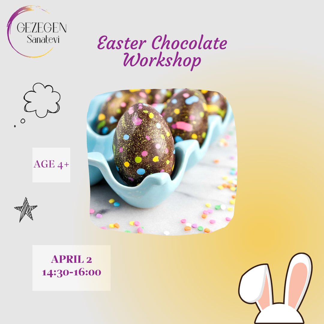 GezegenSanatevi's tweet image. 🐰  Why don&apos;t we get together to get ready for Easter by making chocolate together with our kids? Adults are welcome to attend solo as well :) Please contact us to reserve your spot.

#ankaraexpatlife #easter #easterworkshop #paskalya #ankaraexpat #ankaraexpats