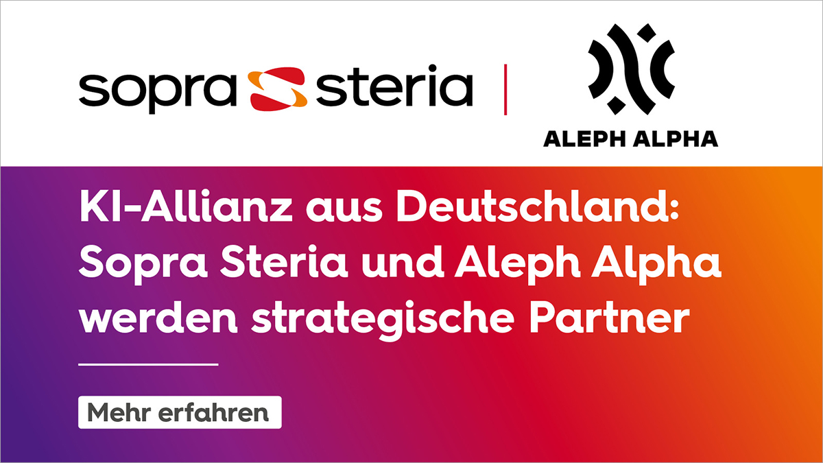 SopraSteria_de's tweet photo. Eine digitalisierte Verwaltung auf souveränen europäischen Beinen ist das gemeinsame Ziel. Alle Details zur Partnerschaft von @SopraSteria_de und @Aleph__Alpha gibt es in dieser Pressemeldung:
➡️ https://t.co/NN9ntOPiOm
#AI #publicsector #teamdigitaleurope #wecocreate https://t.co/4Iwvvlfs2C