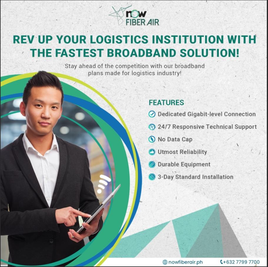 NOWCORPORATION's tweet photo. Product delivery NOW made extra efficient! โก
If youโre from the logistics industry, sign up at https://t.co/2oHZ7t5pkN and get your NOW Fiber Air activated in less than three (3) days!
#WorryLessWithWireless #WorkBetterNOW #LogisticsIndustry https://t.co/UOGZd1PZUV