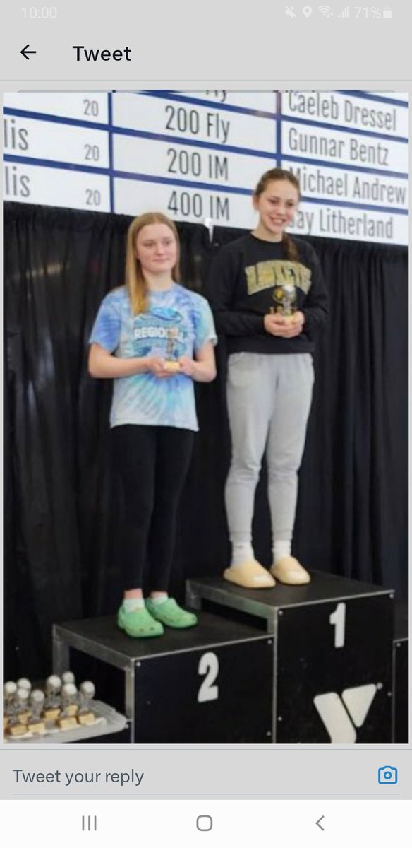 Bulldog Swimming is waiting with open arms for this champion, Piper Gevock.  Regional champion in the 500 free, 1000 free, 100 fly, 200 fly, and 400 IM. Even better a champion outside the pool as well (Integrity, Honesty, Hard Work, Sportsmanship).