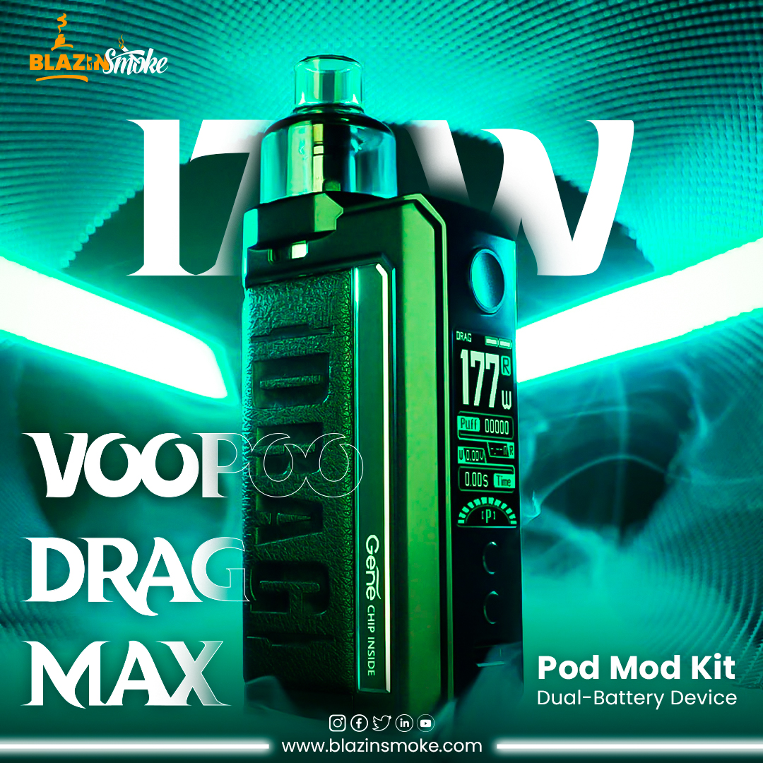 'Experience maximum power and performance with the Voopoo Drag Max Pod Mod Kit! With its dual-battery design and 177W output, vaping has never been better.' #blazinsmoke #Voopoo #DragMax #PodModKit #VapeLife #vapes #ukvapes #smoke #followforfollowback #vapelife