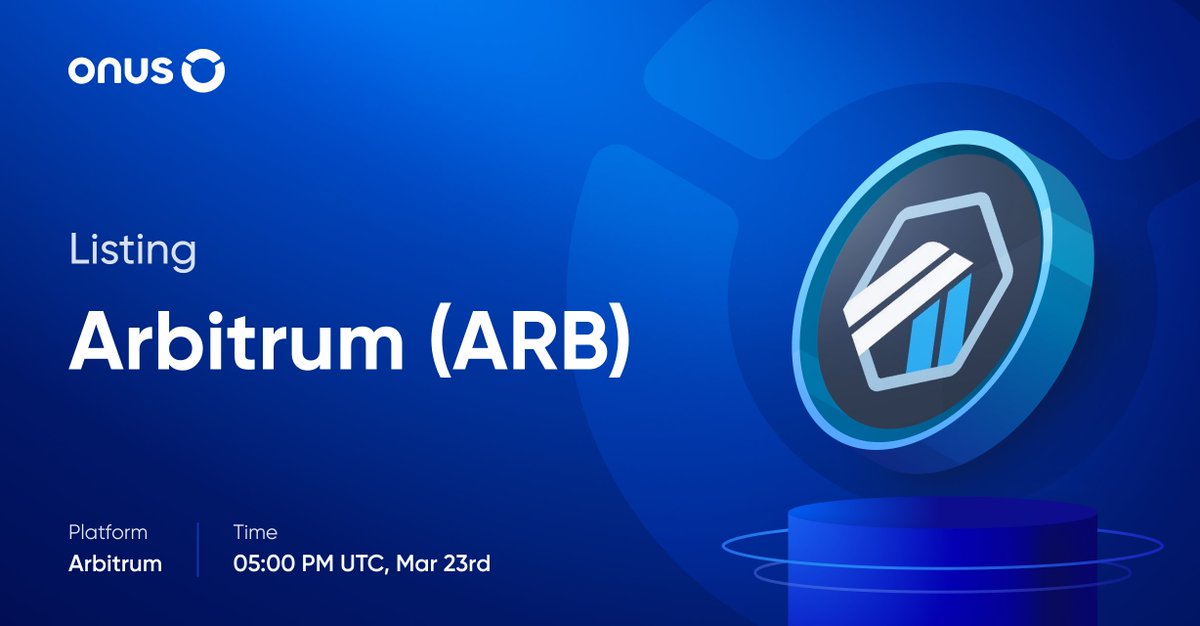 #ONUS New Listing: $ARB

<a href="/arbitrum/">Arbitrum</a> is a layer 2 solution designed to improve the capabilities of Ethereum smart contracts.

Trading pair #ARB  to #USDT or #VNDC on #ONUS. 💸

📌 Details: bit.ly/3Z1YO0r

#Cryptocurrency #Arbitrum