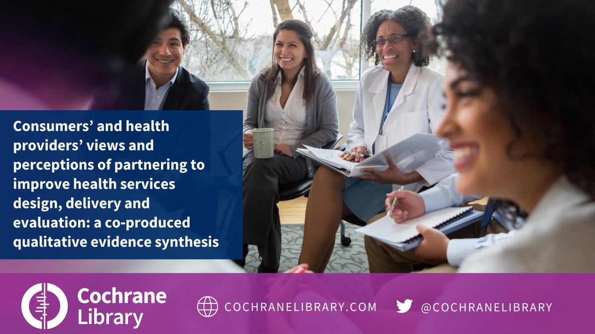 📢 New Cochrane review finds "Successful formal group partnerships with consumers require health providers to continually reflect and address power imbalances that may constrain consumers' participation." Read more 👀cochranelibrary.com/cdsr/doi/10.10…