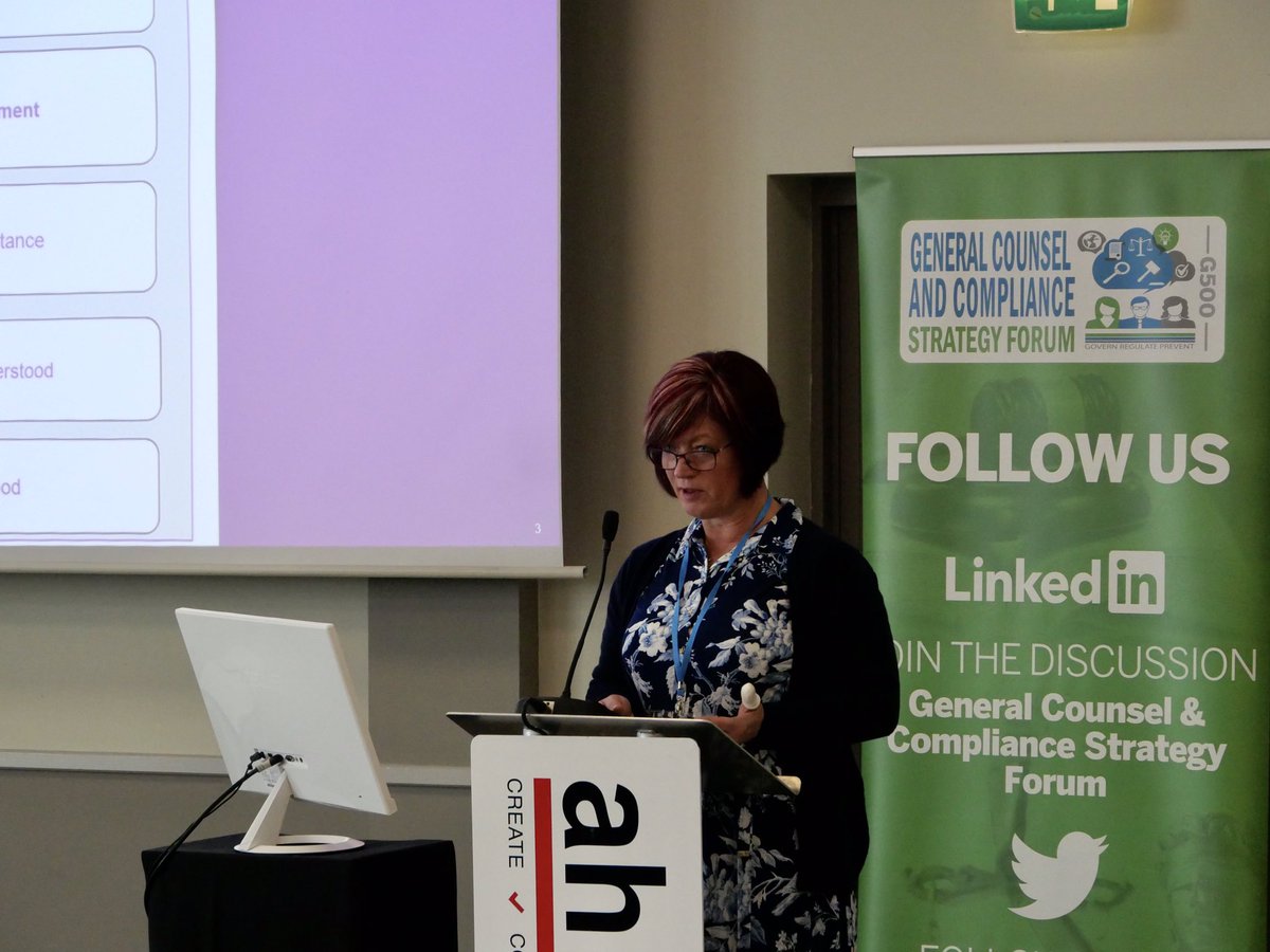 GCandCompliance's tweet photo. Our Chair for the General Counsel and Compliance Strategy Forum Janice Batty, Director of Compliance and Data Protection Officer for @AgeasUK discusses the use of data and why it matters.

#GCCForum #data #compliance https://t.co/14InTyHLkM