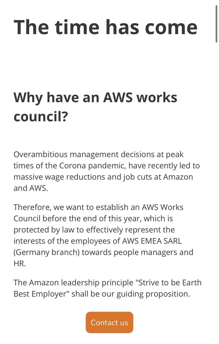 GergelyOrosz's tweet photo. Amazon’s newest Leadership Principle is “Strive to be Earth’s Best Employer” and some of its employees are taking action to make this a reality.

Here are employees in Germany forming a Works Council with this value as their mission.

(Clearly a tongue-in-cheek) https://t.co/0OcEu5Jd7A