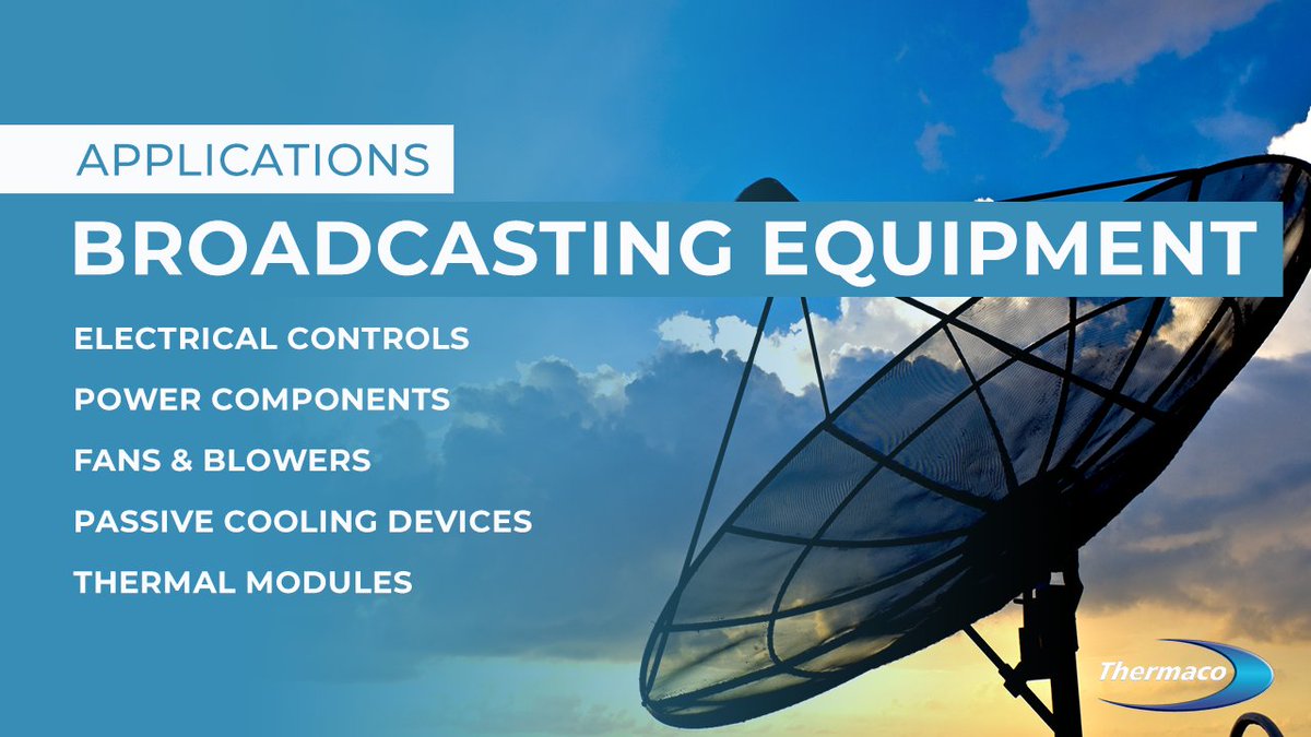 ThermacoUK's tweet photo. Thermaco supply a wide range of products to Communications and IT equipment manufacturers, covering Electrical Controls, Power Components, Thermal Management and many more.
https://t.co/7WcjSlZl0u
#Thermaco #BroadcastingEquipment #ThermalManagement #PowerComponents https://t.co/quIAyqWCYW