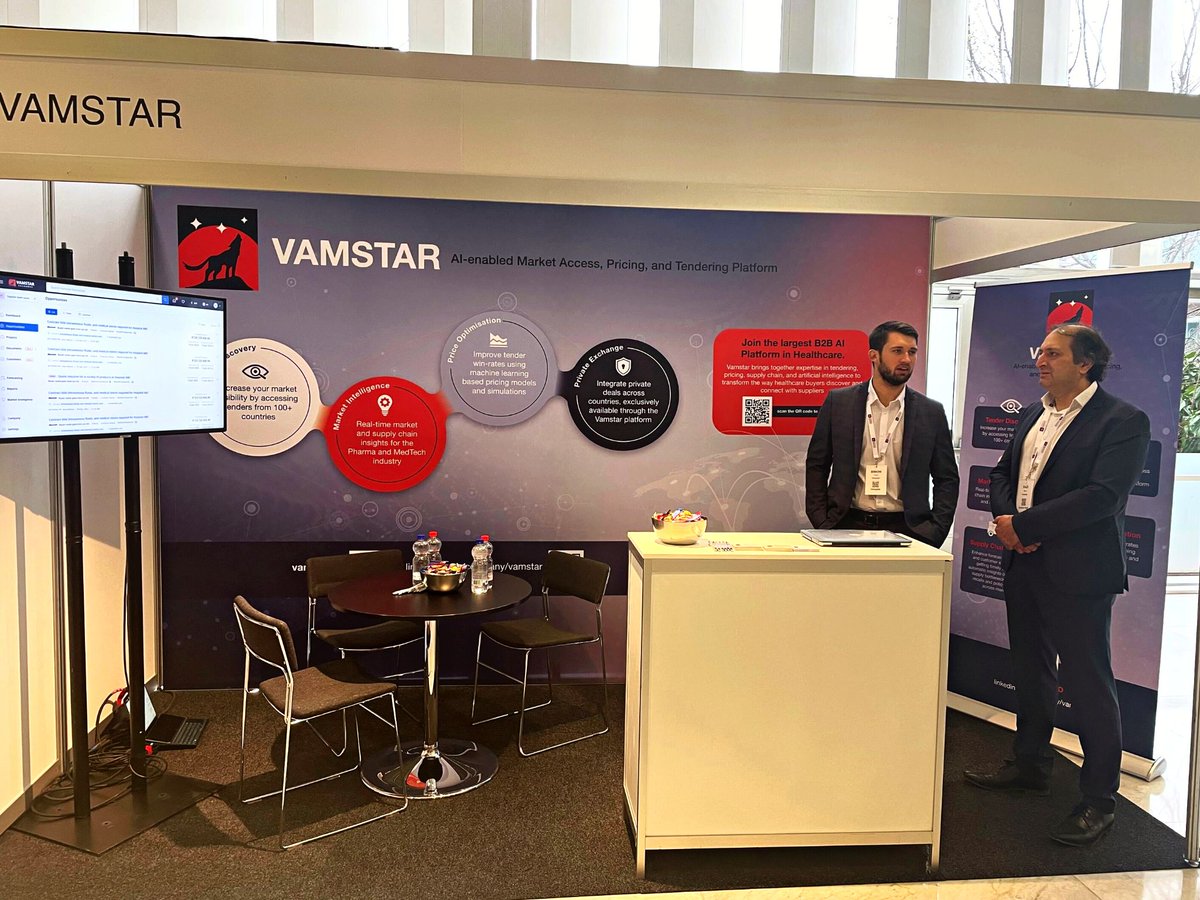 VamstarLimited's tweet photo. We'll be at the #WorldEPACongress in Amsterdam, ready to show you how our team of experts can take your pricing and market access strategies up a notch with data-driven tech. Swing by Booth 25 for real-time insights, faster tenders &amp; more. See you there! 👋

#EPAConf https://t.co/lc8TlWcoE1