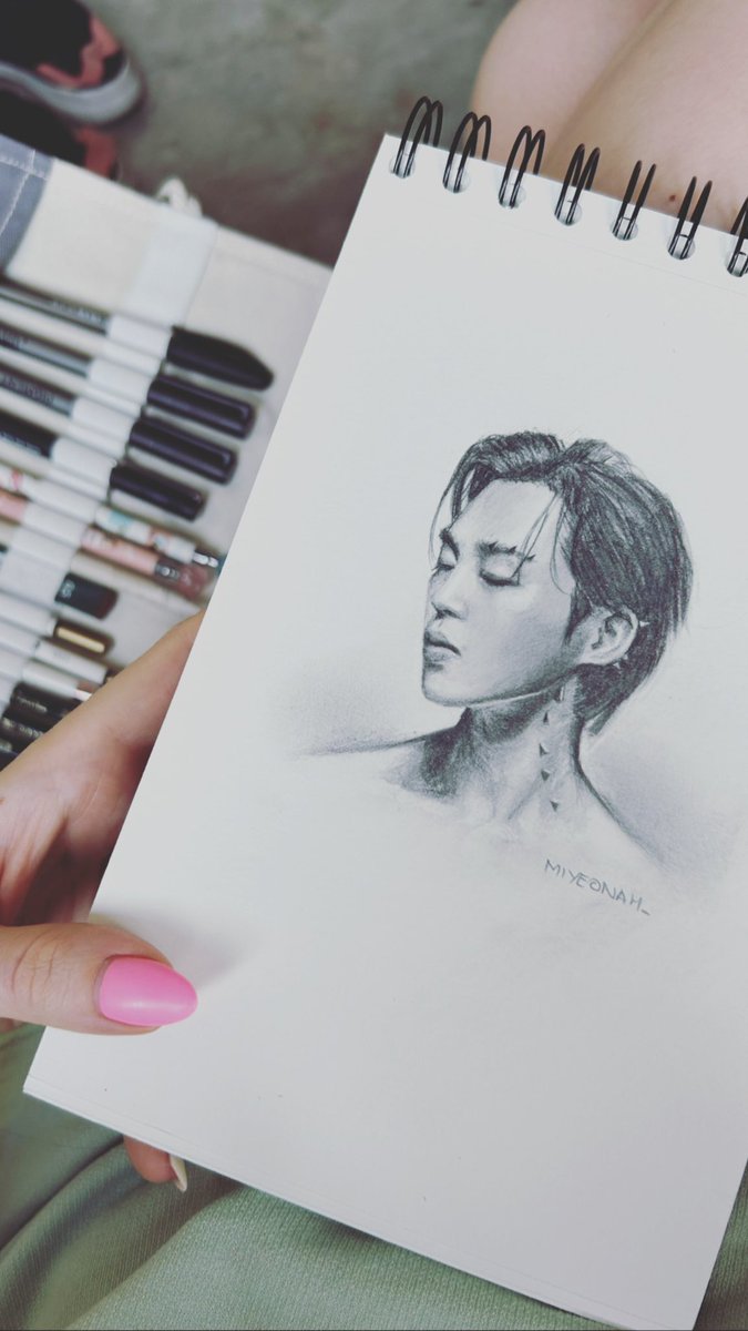 miyeonah_'s tweet image. Mały rysuneczek Jimina ❤️