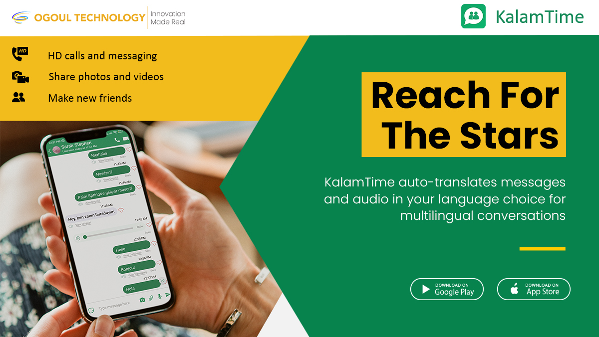 KalamTimeTweets's tweet photo. Have multilingual conversations on KalamTime without knowing different languages.
Download on Play Store: https://t.co/pqM1iPdcKk
Download on iOS: https://t.co/Zw9QOfUY6l
Web: https://t.co/ogYZF3tdgl
#KalamTime #MultilingualConversations #LanguageBarrier #AutoTranslation https://t.co/Krohui3drp