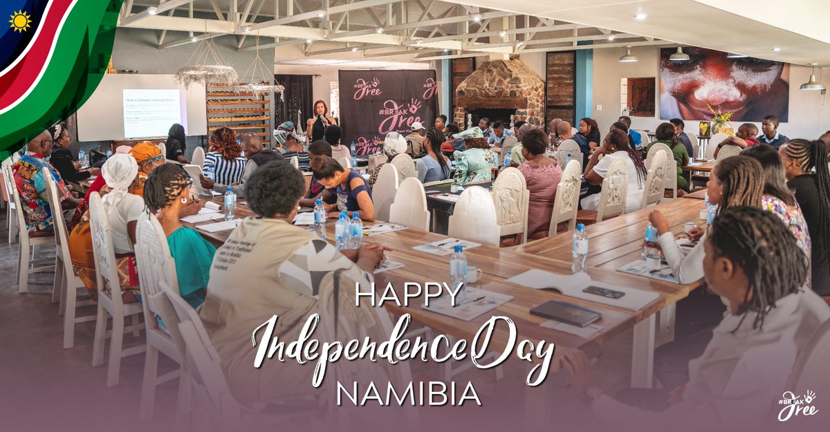 BeFreeBreakFree's tweet photo. Happy Independence Day Namibia!
Today, we come together as a nation and celebrate our diversity, culture, and achievements. Letโs also use this day to unite and fight all forms of violence for a better and brighter Namibia.
#Namibia33 #Unity #BreakFreefromviolence https://t.co/B1zFVjbJn4