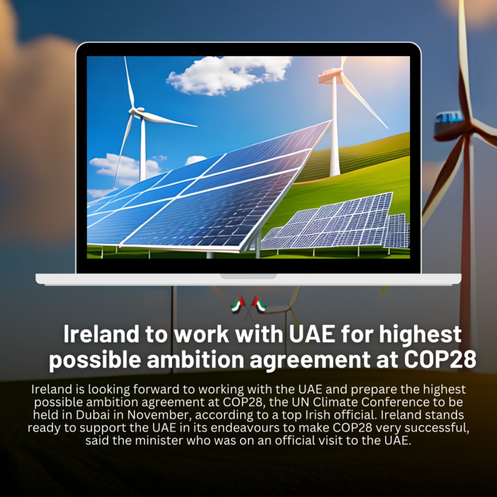 #UAE में #Ireland के दूत को #COP28 में अपने देश से वरिष्ठ और व्यापक भागीदारी की अपेक्षा करते हुए देखना प्रेरणादायक है। एक हरित भविष्य के लिए मिलकर काम करने की आवश्यकता है !  #GreenPolicies
@HHShkMohd
@HamdanMohammed