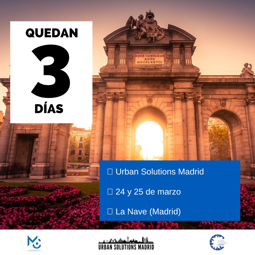 🏙️ Vuelve Urban Solutions Madrid

📅 Quedan solo 3 días

🔗 ¿Quieres participar? Inscríbete: lnkd.in/dfYb-aNN

📅 24 y 25 de marzo
📌 La Nave, Madrid

#Arquitectura #SolucionesUrbanas #hackathon #arquitecto