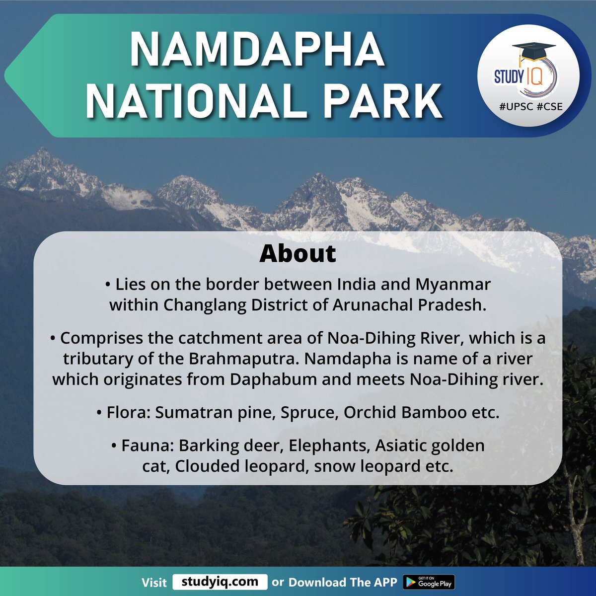upsciq's tweet photo. Namdapha National Park
#namdaphanationalpark #whyinneews #tiger #nationalpark #india #myanmar #changlang #arunachalpradesh #noadihingriver #brahmaputrariver #namdaphariver #daphadumriver #sumatranpine #orchidbamboo #asiaticgoldencat #upsc #cse #ips #ias https://t.co/z8Tg4Sz9Fu