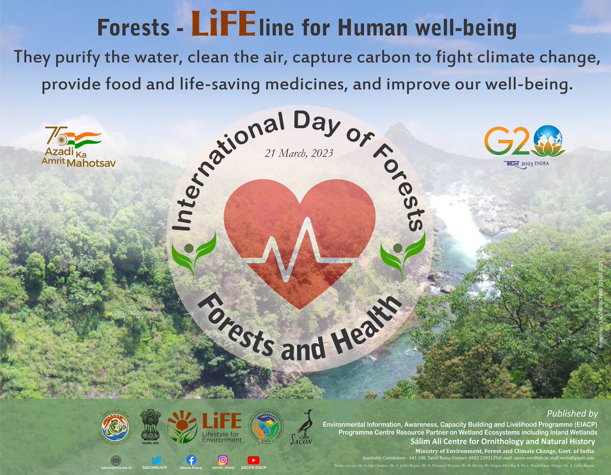 SACONEIACP's tweet photo. Forests - LiFEline for Human health and well-being

It’s up to us to safeguard these precious natural resources.

#internationaldayofforests #forestsday #ChooseLiFE #MissionLiFE #conserveforests🌳🌳🌲🌲 
@moefcc @SACONCoimbatore https://t.co/RUfU1RPIOk