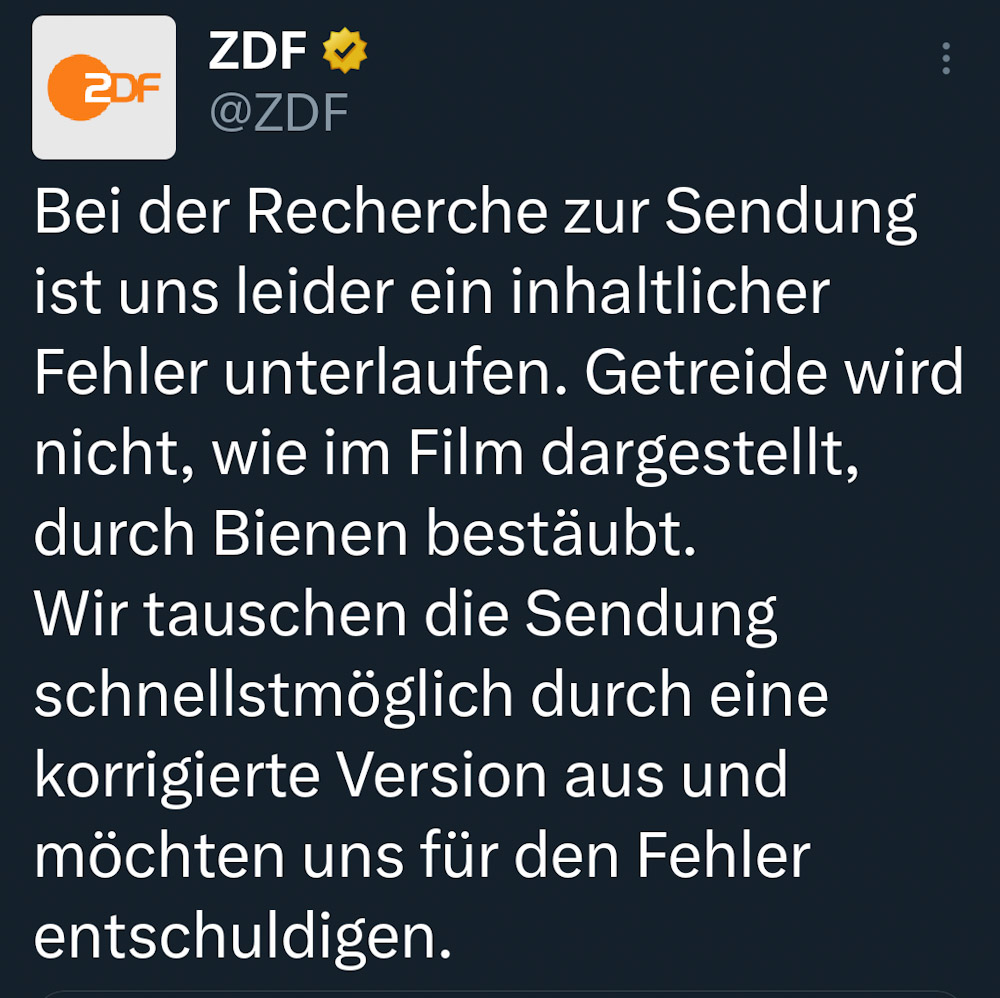 null_neun_elf's tweet photo. Guten Morgen #Weizenbiene n✊, wünscht das journaktivistische Zweite DDR-Fernsehen #ZDF🌻🤥.
Angenehmem Freitag 🥳 (Sorry, "Recherche"fehler™) https://t.co/IG7sic9H8F