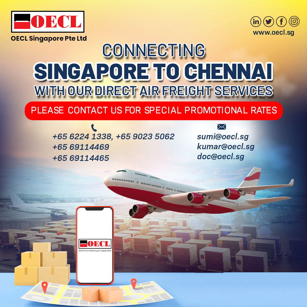 oeclsg's tweet photo. #OECL offers you the best air freight services. Ship your goods from #Singapore to #Chennai.
 
#supplychainmanagement #cargo #export #trucking #transportation #logistics #supplychain #shipping #freight #freightforwarding #airfreight #transport #experience #frieghtforwarding https://t.co/vRuwuuGXjh