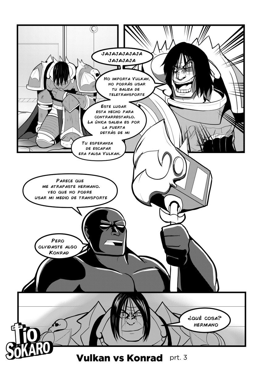 Vulkan vs Konrad (recopilación) Comic hecho a base de la narración de  @3HuntLe0 @ONarrativus #WarhammerCommunity #warhammer40k #warhammear, image size:848x1200