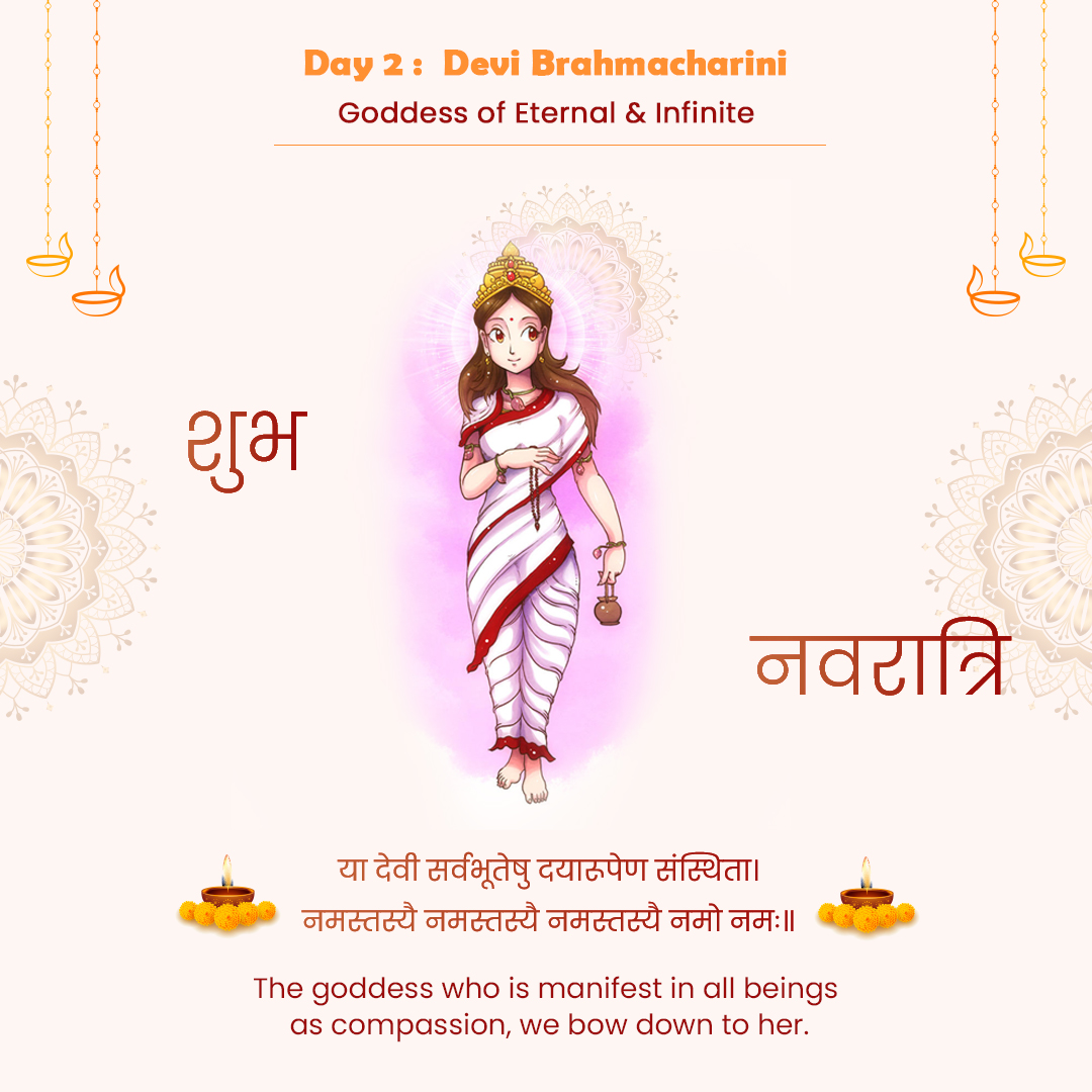 bigleep_india's tweet photo. May the great Goddess Maa Brahmacharini provide you with the strength, wisdom, and courage to overcome all obstacles in life. Happy Navratri.
.
.
#navratri #navratrispecial #garba #india #durgapuja #jaimatadi #durga #festival #devi #maadurga #maa #diwali #dandiya #Navratri9 https://t.co/ychUo7jxzr