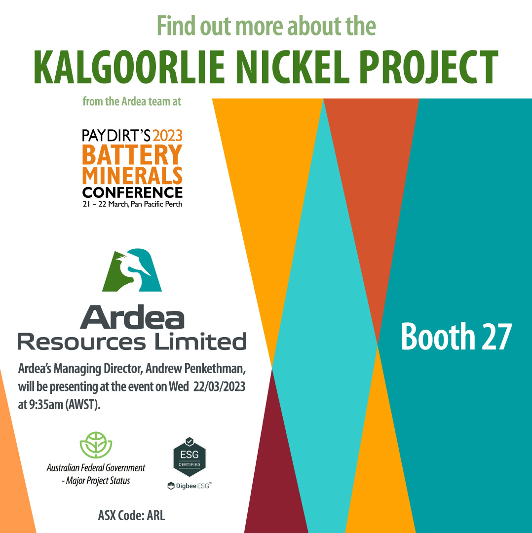 Ardea Resources Limited on Twitter "PayDirt_Media 2023 Battery