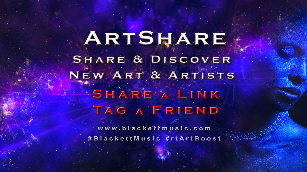 BlackettPromo's tweet image. 🚀 #TUESDAY #ARTSHARE + #WRITERSLIFT + #LINKDROP 🚀
👉Share your #photo, #book, #website, #blog, #podcast, #music, #twitch, #art, #jewelry, #video... you get the idea😎
👉SFW only
👉Tag 3+ Friends