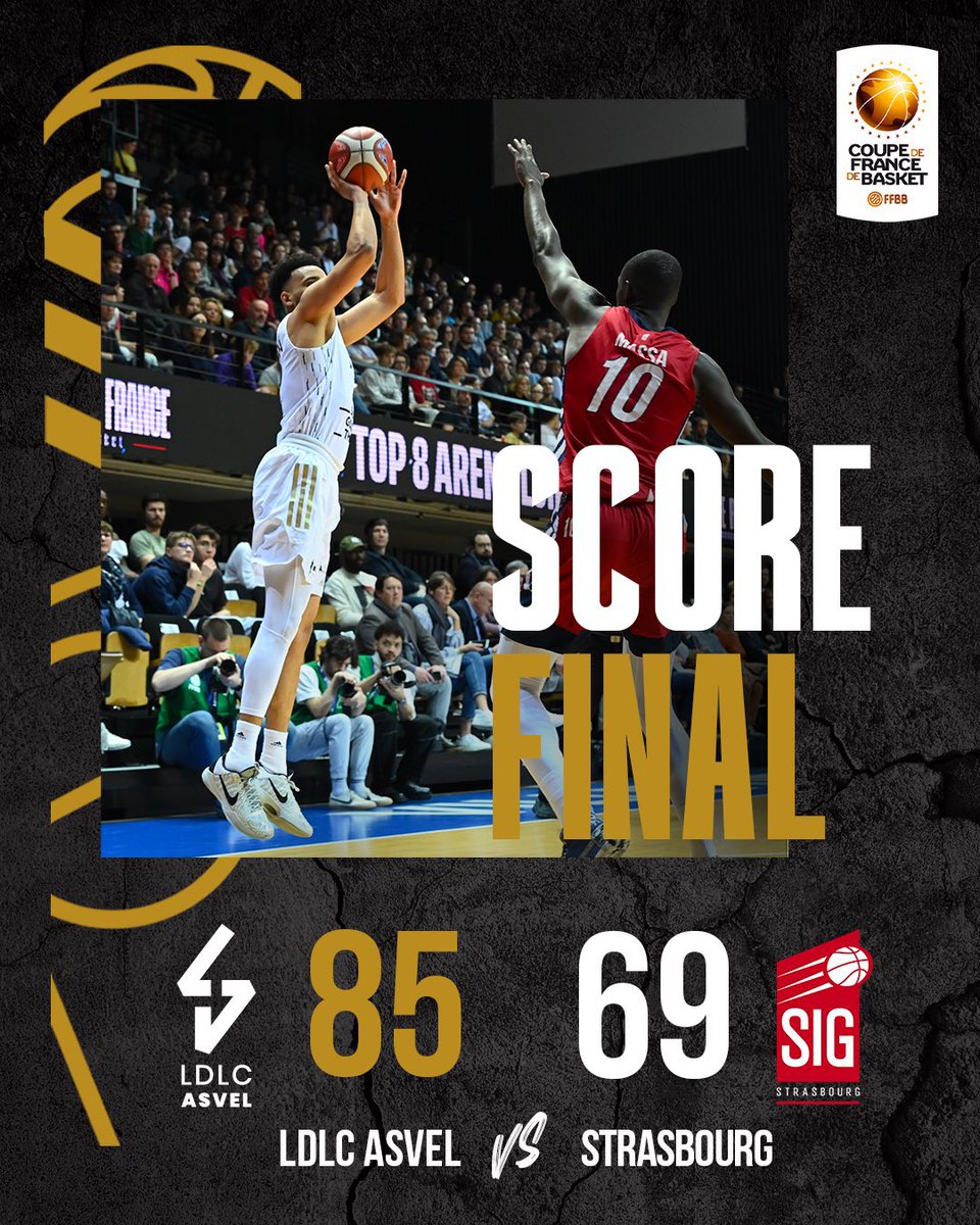 jericsende's tweet photo. Bravo @LDLCASVEL bien parti pour une 11 ième coupe de France 🇫🇷 le 22 avril prochain à Bercy contre @ASMonaco_Basket #LDLCASVEL #FFBB #CFBB https://t.co/lvgpWtkjBv