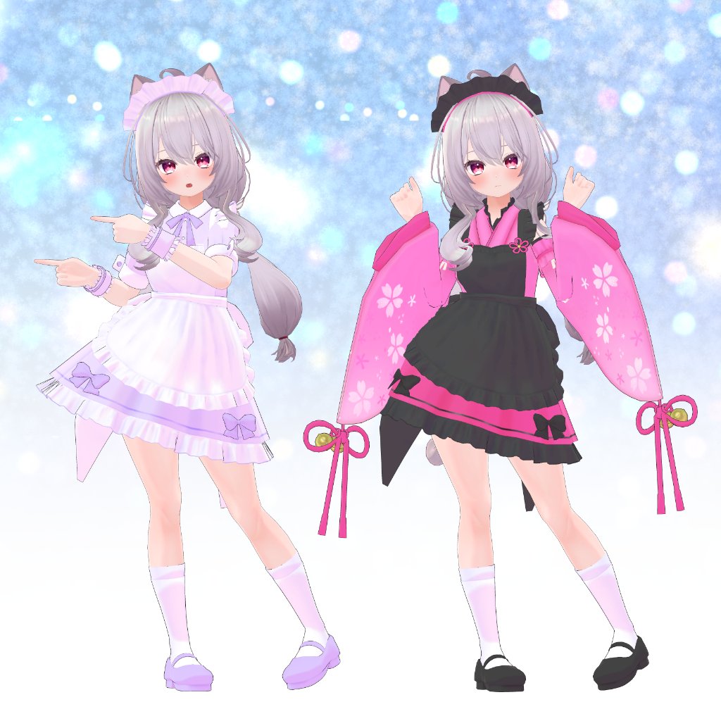 「販売中の『LPメイド服』の対応アバターにソラハちゃん、めいゆんちゃんを追加しまし」|寺井のイラスト