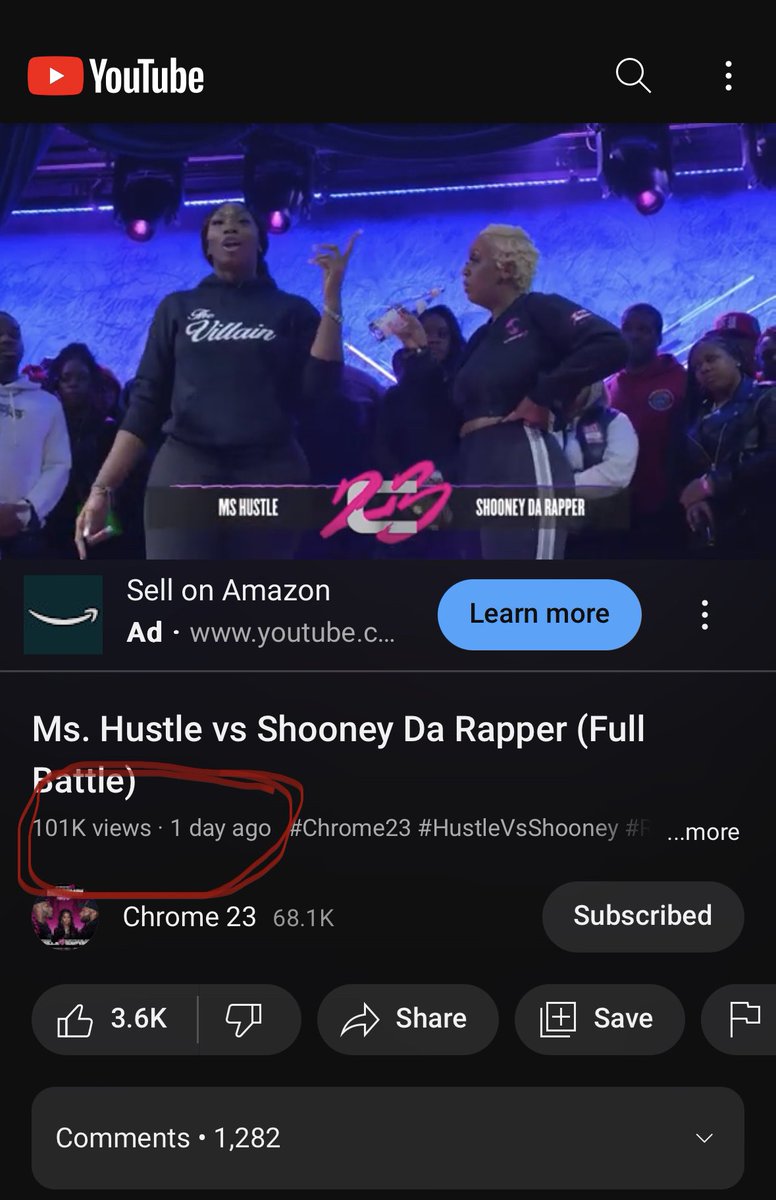 100K+ views in less than 24 hours !🔥
Give it up for the ladiesss! #BabsVoice 
Ms.Hustle vs Shooney da Rapper
AVAILABLE TO WATCH RIGHT NOW ! 
On <a href="/ChromeTwenty3/">Chrome 23</a> YouTube page
Run they numbers up🙏🏽💋
youtu.be/Fstl5v0X-Uo