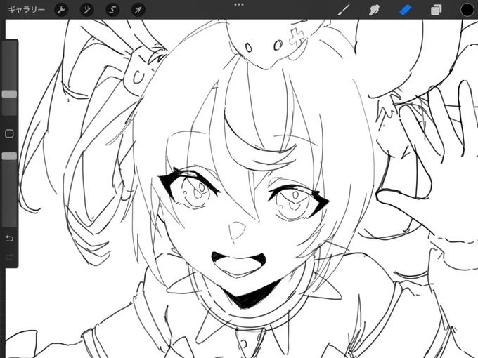 顔は可愛く描けてるのでは?(そして塗って違和感でしぬやつ) 
