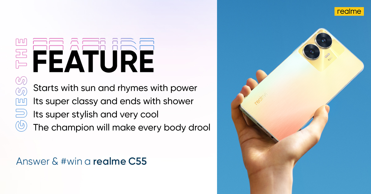 It's the perfect way to upgrade your style quotient! Can you guess the answer? Tell us in the comments below and stand a chance to win the. #realmeC55 #contestalert #contest #win #EntertainmentKaChampion