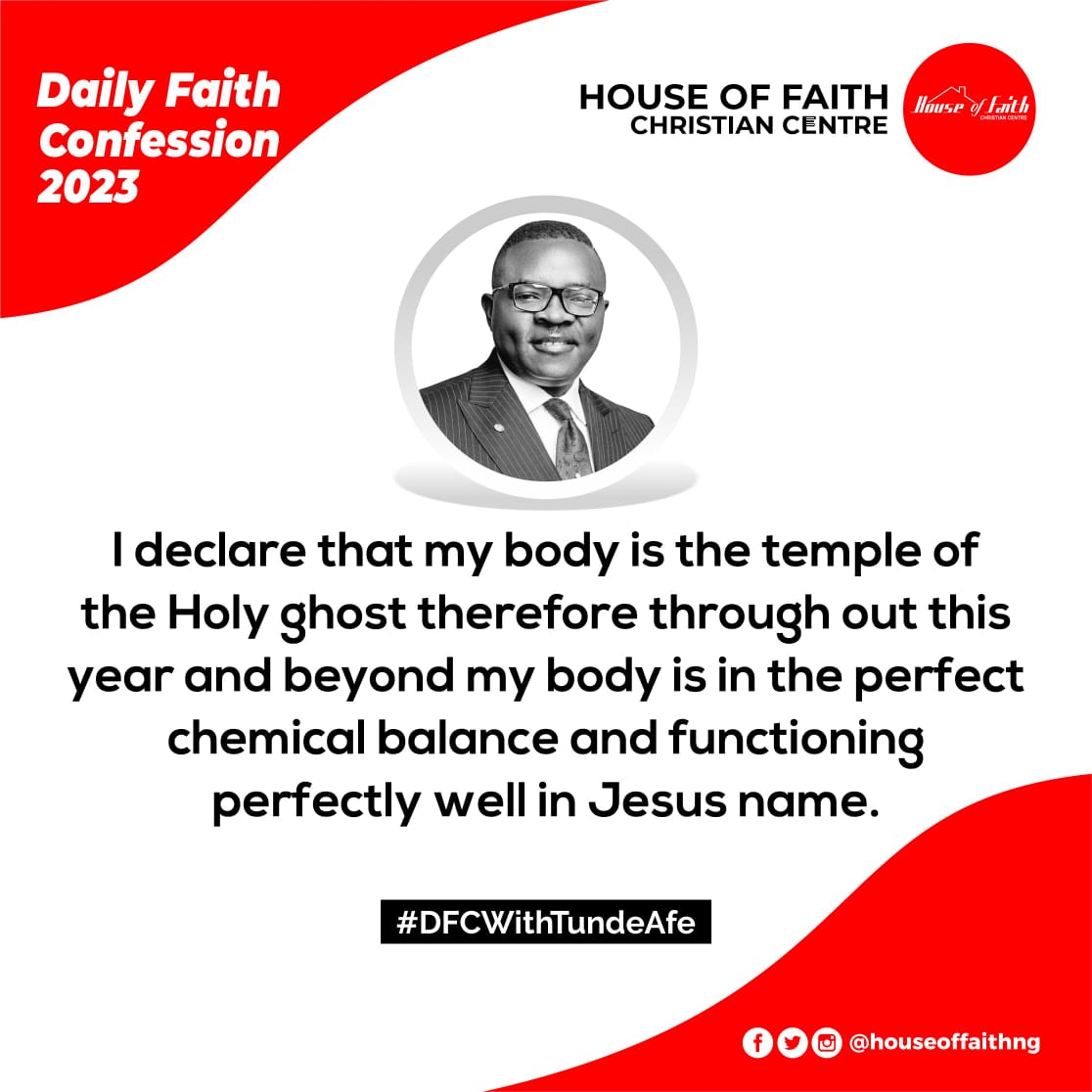 psttundeafe's tweet photo. Declare this with me:         I declare that my body is the temple of the Holy ghost therefore through out this year and beyond my body is in the perfect chemical balance and functioning perfectly well in Jesus name. https://t.co/Fz3bbW2ffB