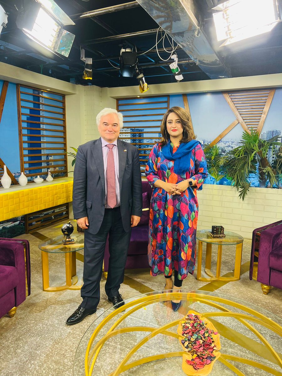 With honorable Ambassador of Germany Alfred Grannas @GermanyinPAK . A very humble personality graced our morning show #GUthaPakistan @gtvnetworkhd @GTVNewsPk