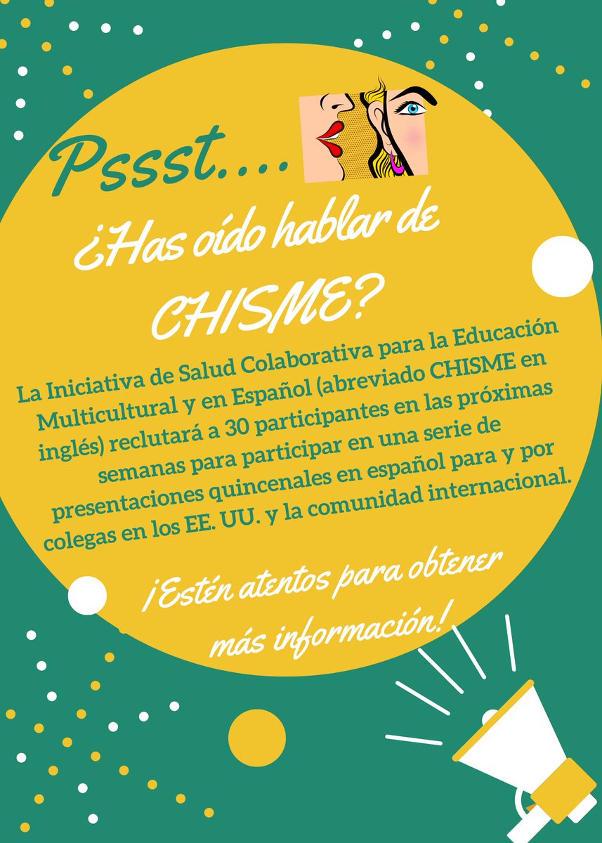 Estamos poniendo a prueba una serie de seminarios web en español destinados a:

•Reforzar el dominio clínico del español 
•Proporcionar diversas perspectivas sobre cómo atender a los pacientes que hablen español 

Síguenos para estar al día sobre la última #NeuropsychCHISME