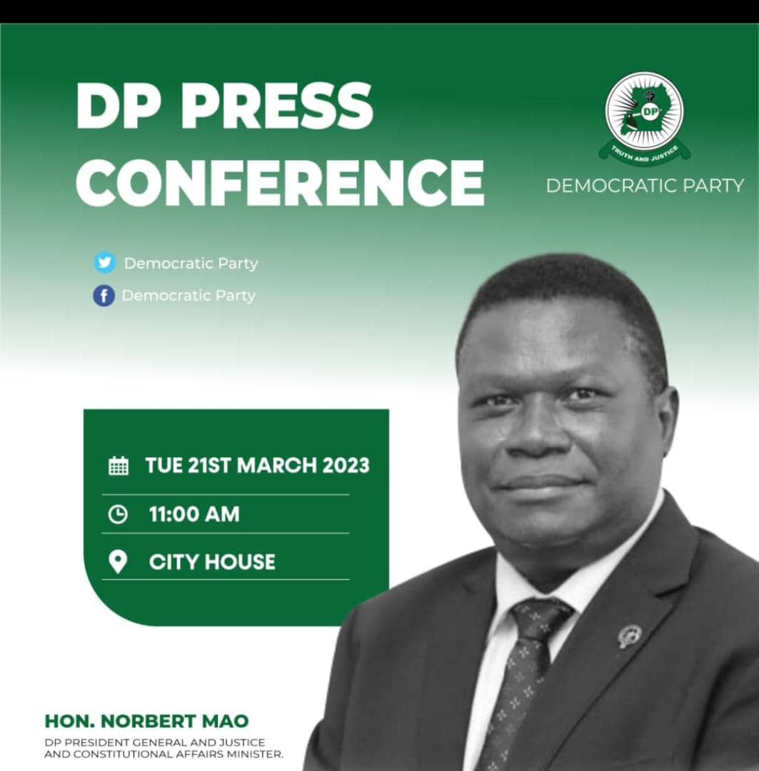 UYDOfficial's tweet photo. The Oracle of Gulu and the @DPSecretariat1's #PresidentGeneral Hon. @norbertmao will be addressing today's weekly press conference #CityHouse starting at 11::00am. Keep time @AshabaZion @CaptainEveee @nbstv @ntvuganda @bukeddetv @bbstvug @AdongSarah5 @sirandagerald1 @UYDOfficial https://t.co/HCgZuSLk4h