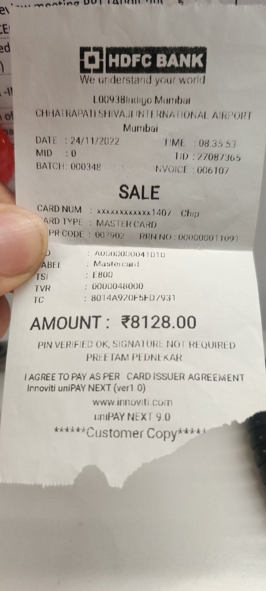 preetam3's tweet photo. @IndiGo6E Boarding pass and credit card amount pls take action https://t.co/KQpKLriJ2o
