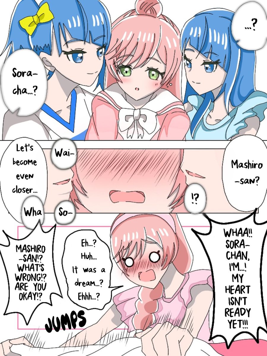 wsdhans's tweet photo. Source: https://t.co/rKuhgTaNdt

"Just a dream" punchline with Mashiro-chan 🐏
SoraMashi

#precure #curesky #soaringsky https://t.co/VlO0bPUY9z