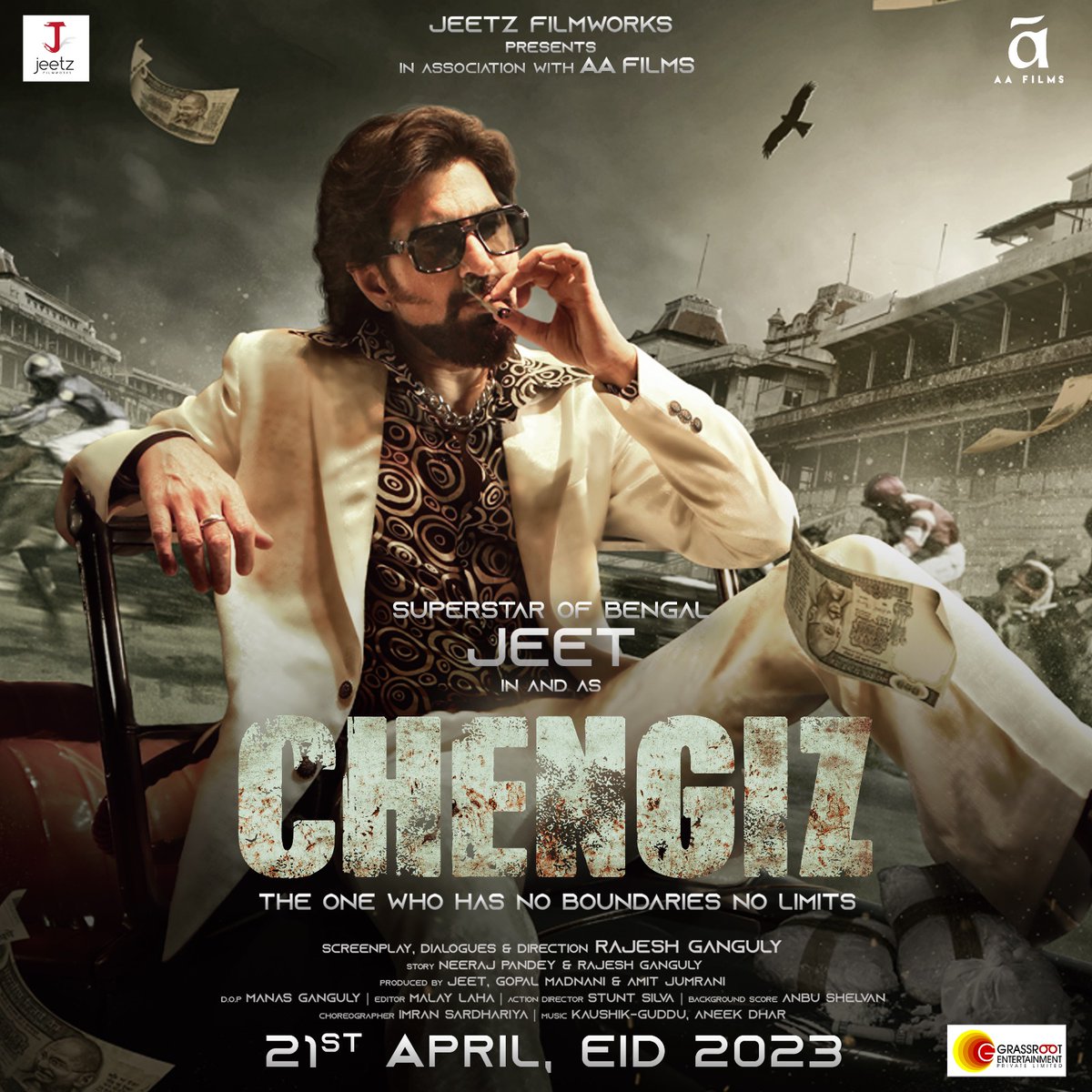 An era has begun! Bengal’s Superstar @jeet30 is in full action to release the poster of his upcoming film #Chengiz in Hindi. It is the very first Bengali film to be released simultaneously in Hindi which makes it even special for both Bengali and Hindi film fans #Chengiz #ThisEid