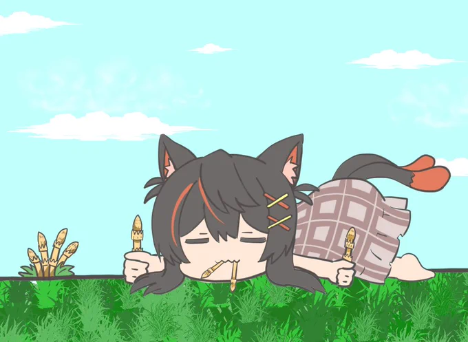これは三女神ガチャに突っ込み過ぎてつくしを食べるまーちゃん #またたびじゅつかん 