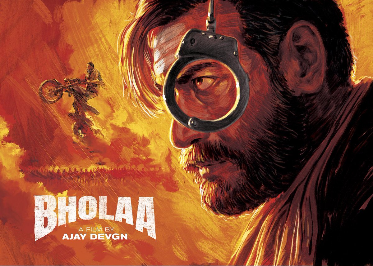FilmUpdateOffi's tweet photo. Check out the new poster of Bholaa, new logo looks amazing, #Bholaa #BholaaIn3D #BholaaInIMAX #BholaaInIMAX3D #BholaaIn4DX #BholaaIn4DX3D #MovieUpdateOfficial @ADFFilms @TSeries @ajaydevgn @FilmUpdateOffi https://t.co/PlXRYWHqwe
