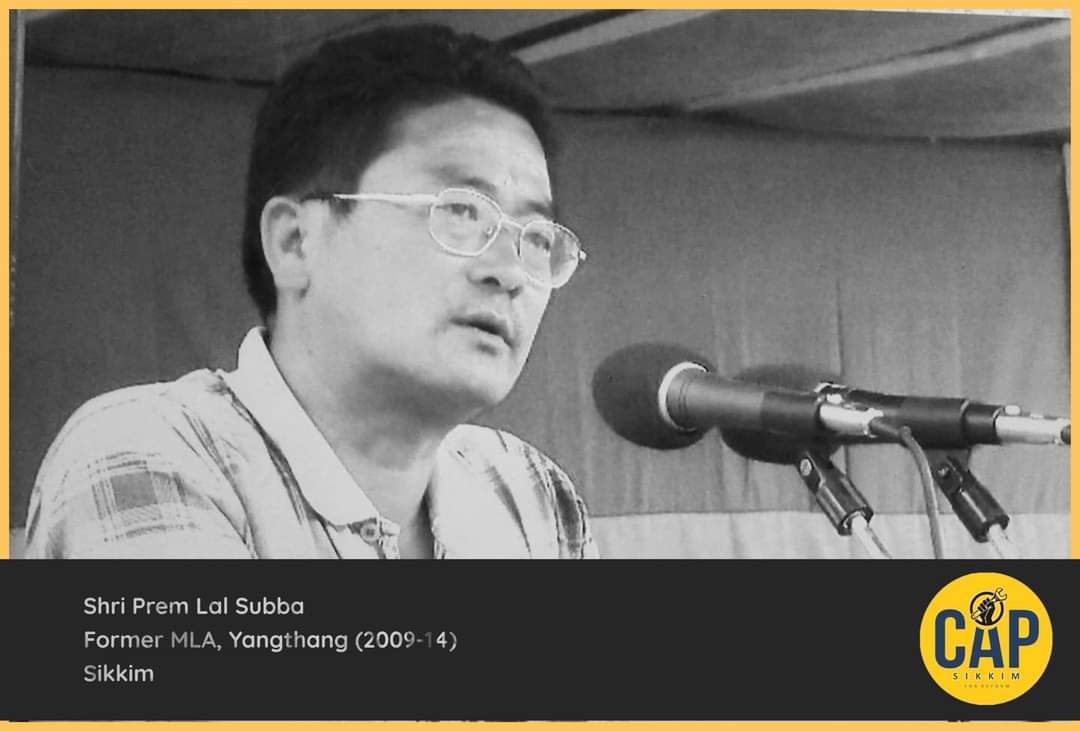 capsikkim's tweet photo. The Citizen Action Party - Sikkim is deeply pained to come across the news of Shri Prem Lal Subba demise, famously known as PL Subba, Former Legislator from Yangthang Assembly Constituency (2009-14). 
#RestInPeace https://t.co/7eUB8mkEr9 https://t.co/6Iec1eXGEU
