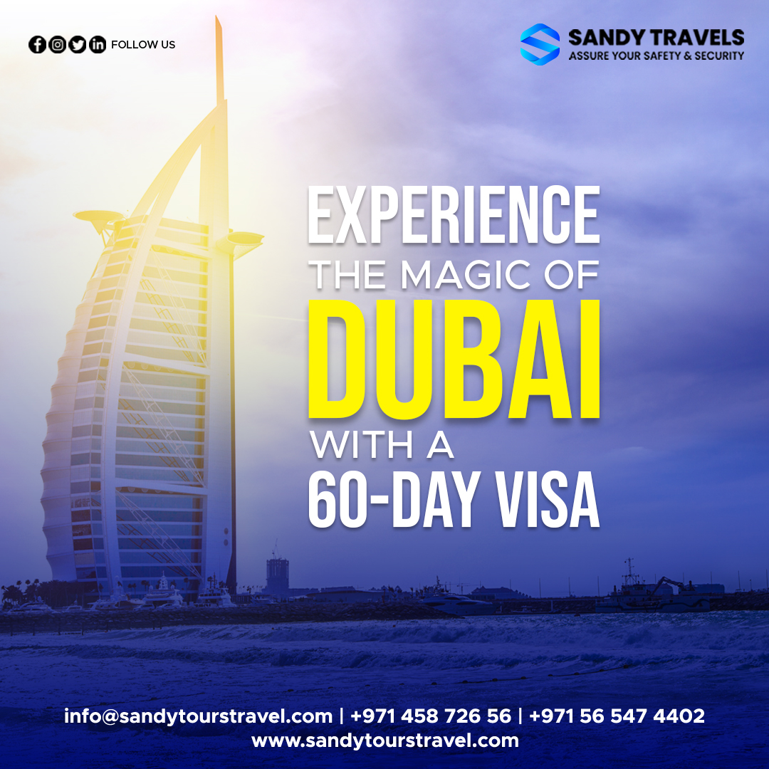 Ready to live the Dubai dream? Let your 60-day visa make it a reality.
Get in touch with us: +971 588877224
.
.
.
#sandytravels #safetyandsecurity #dubai #uae #gulf #dubailife #visa #tourandtravel #visarenewal #uaevisa  #travelagency #touragency #adventure #holiday #travelvisa