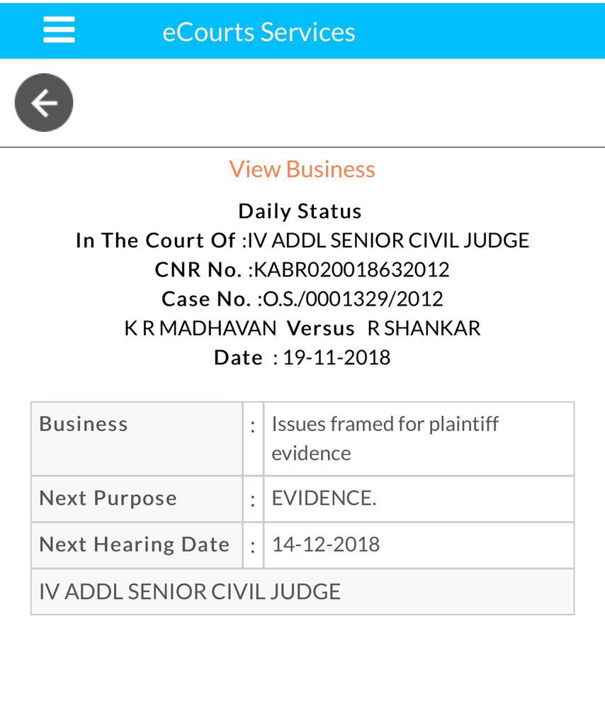 OwnMerit's tweet photo. @republic Apparently #RShankar is also named in property dispute case due to resale of a registered property to a third party builder. CNR-KABR020018632012 . Abuse of power, plight of a poor 73yr old man. Sad 😢 #Karma

#BJP #Karnataka and #India deserves better. https://t.co/a63Mq2OS9Q