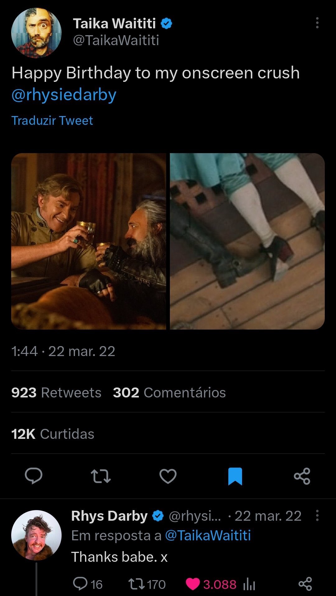 Happy anniversary to the only message that s ever mattered (and happy birthday rhys darby) 