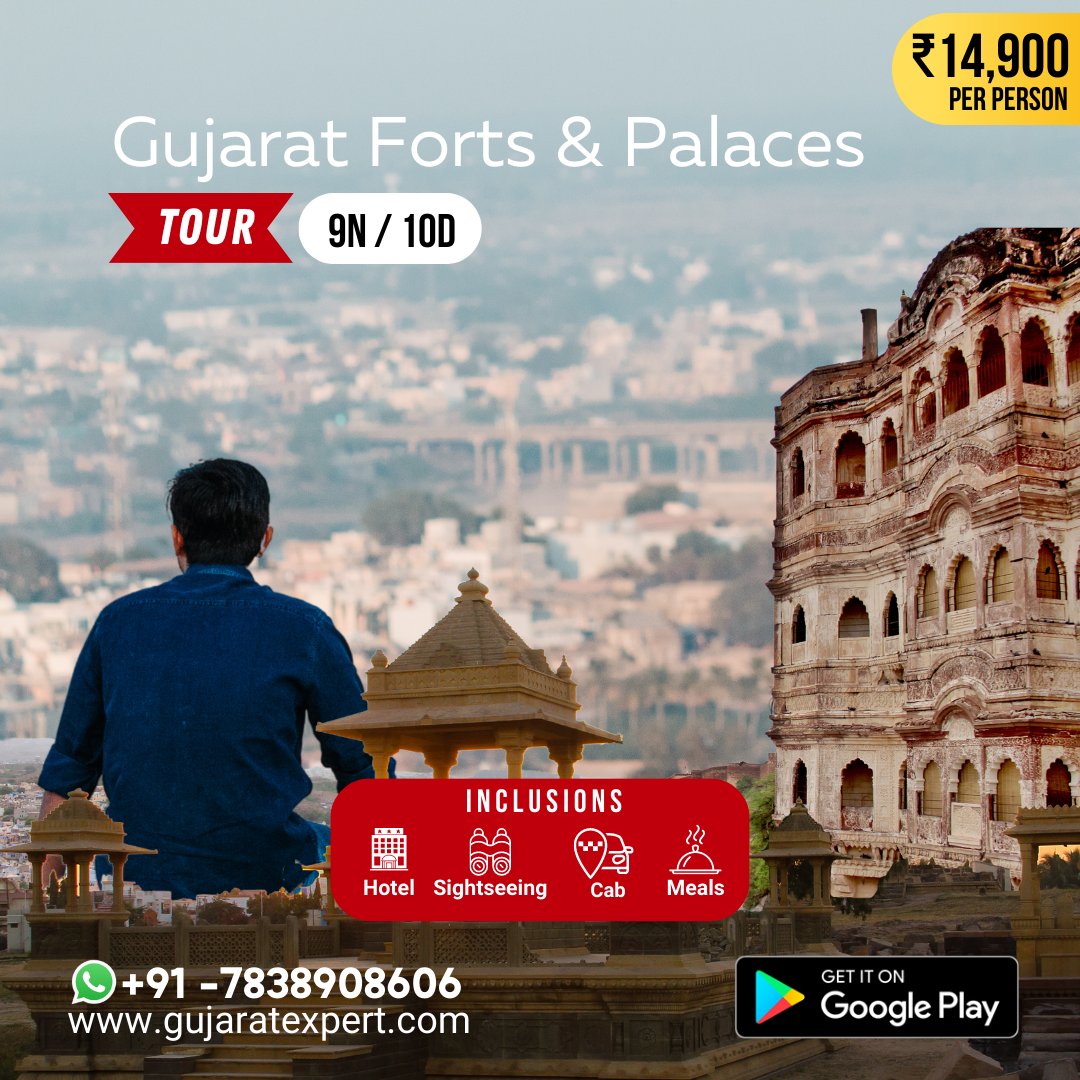 Discover the Vibrant Heritage of Gujarat: Explore Majestic Forts and Palaces on a 9 Nights 10 Days Tour Package at just INR 14,900
Contact 7838908606 for bookings.
#gujarattourism #fortsandpalaces #gujarat #gujaratexpert #heritagetour #travelindia #exploregujarat
