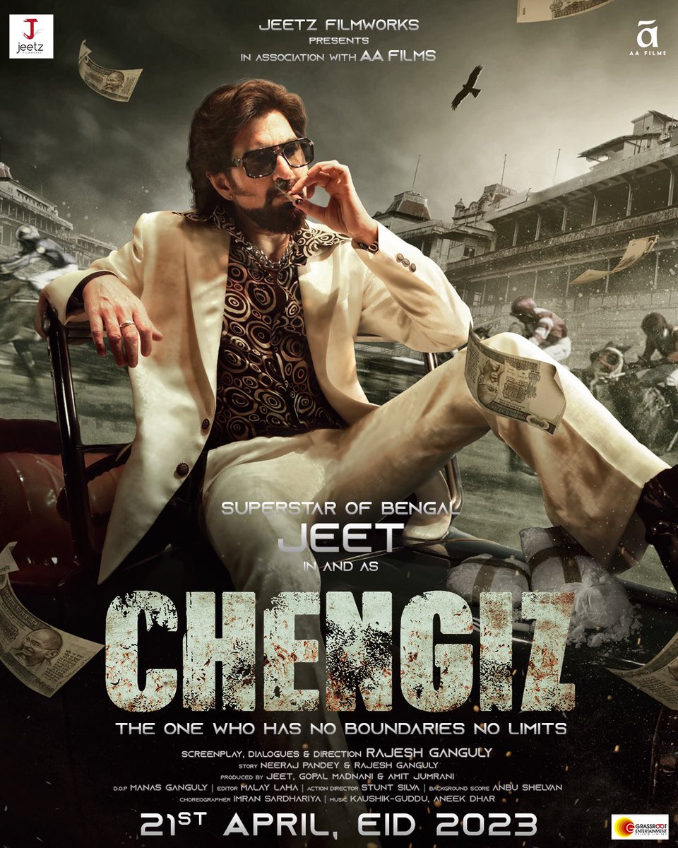 ‘CHENGIZ’: JEET’S ACTION-ENTERTAINER TO RELEASE IN HINDI & BENGALI SIMULTANEOUSLY… #Chengiz - starring #Jeet - will be the first #Bengali film to release in #Bengali and #Hindi simultaneously this #Eid [21 April 2023]… Jeetz Filmworks in association with AA Films presents.