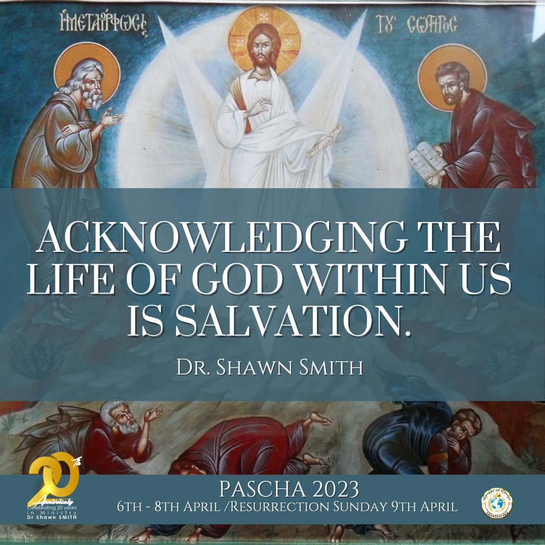 Heart2Hearts17's tweet photo. "Acknowledging the Life of God within us is Salvation."
Dr. Shawn Smith
#Pascha2023
#TheTransfiguredLife
#20thAnniversary
#Panegyris2023 https://t.co/4xN3x7CIol