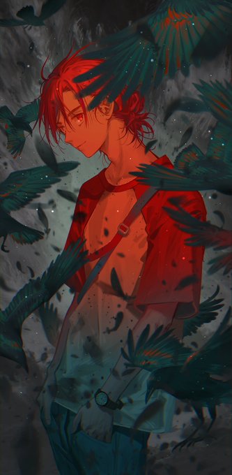 「raglan sleeves red hair」 illustration images(Latest)