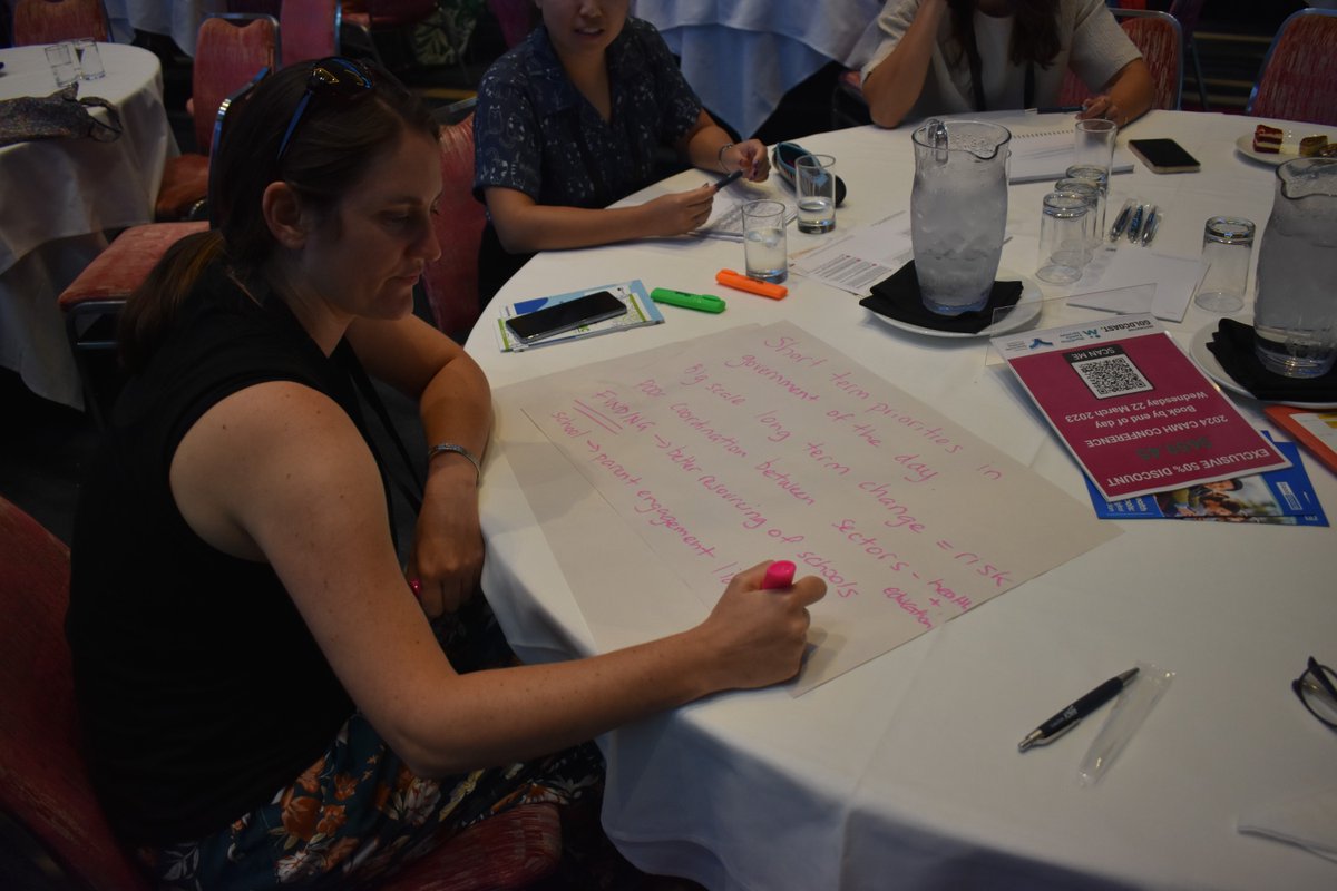 anzmha's tweet photo. Closing out day two of #CAMH23 is our keynote pan-shop on 'Early Intervention. How we define "Early" , what is working, what is missing" with @AnneHollonds, @DrNMilburn and Louise Grant, moderated by @LynOGrady. https://t.co/oi8ni6JAZG