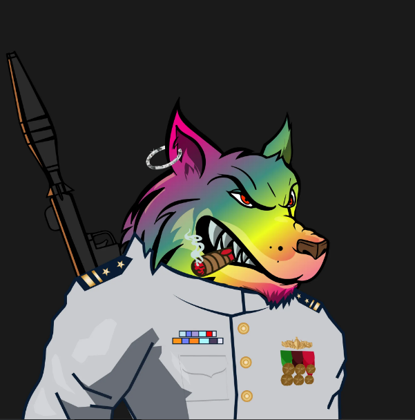 Unleash the power of the rainbow fury with our Angry War Wolves NFT! Get ready to dominate the battlefield with our Navy-clad wolves, armed with rocket launchers. Don't forget to enjoy a victory cigar and show off your bling with a diamond ring.
opensea.io/assets/ethereu… #NFTs