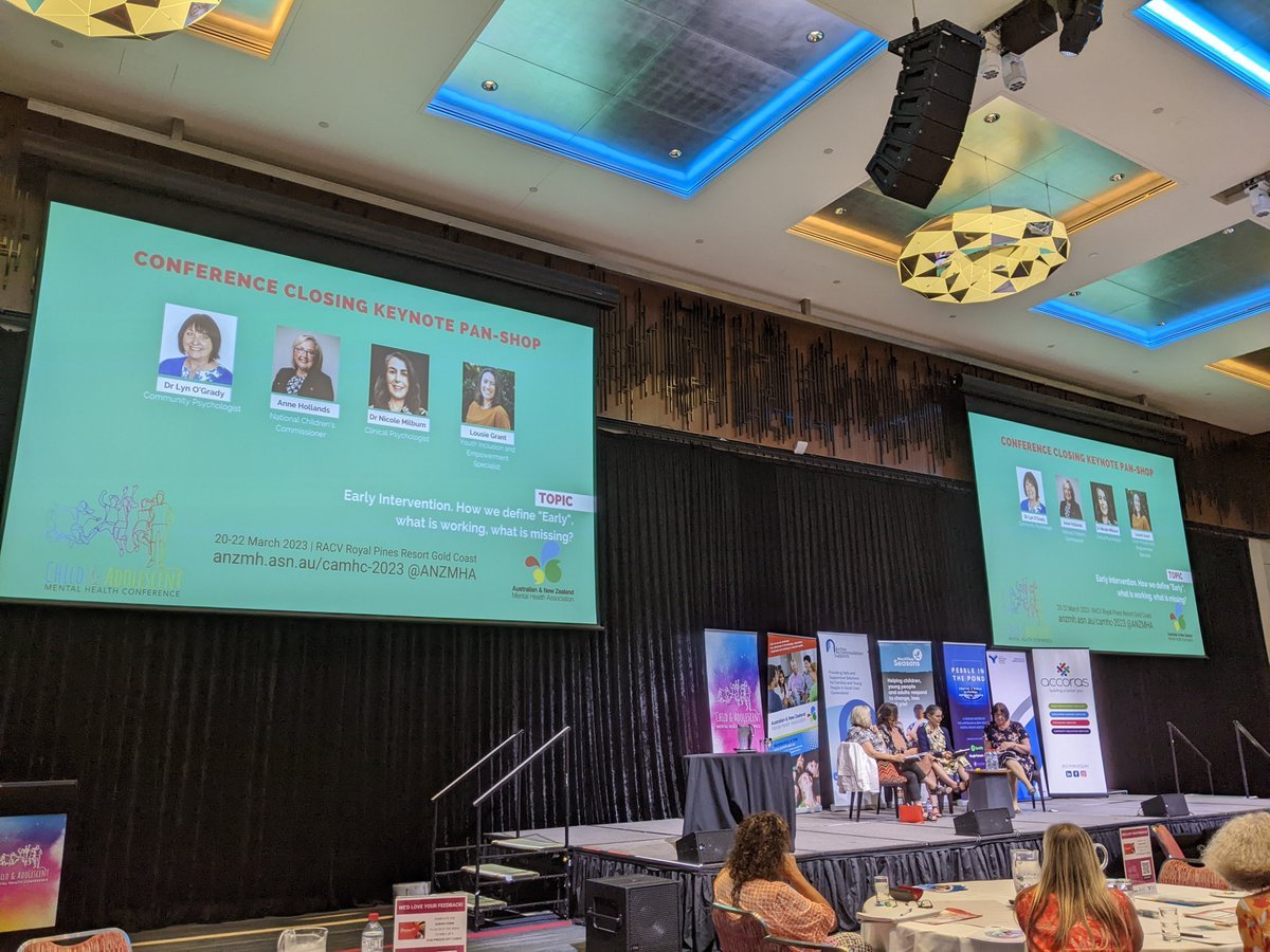 chloe_ys_lim's tweet photo. A wonderful panel to end the conference! Early intervention is not just defined by age - we need to intervene both early in life and early in the problem. We need to consider infants, children, teens, &amp; young adults in the conversation about #mentalhealth #CAMH23 @DrNMilburn https://t.co/QdIuqHn5J0